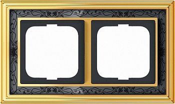 1722-833-500 Рамка Dynasty Латунь полированная черная роспись 2-постовая ABB фото